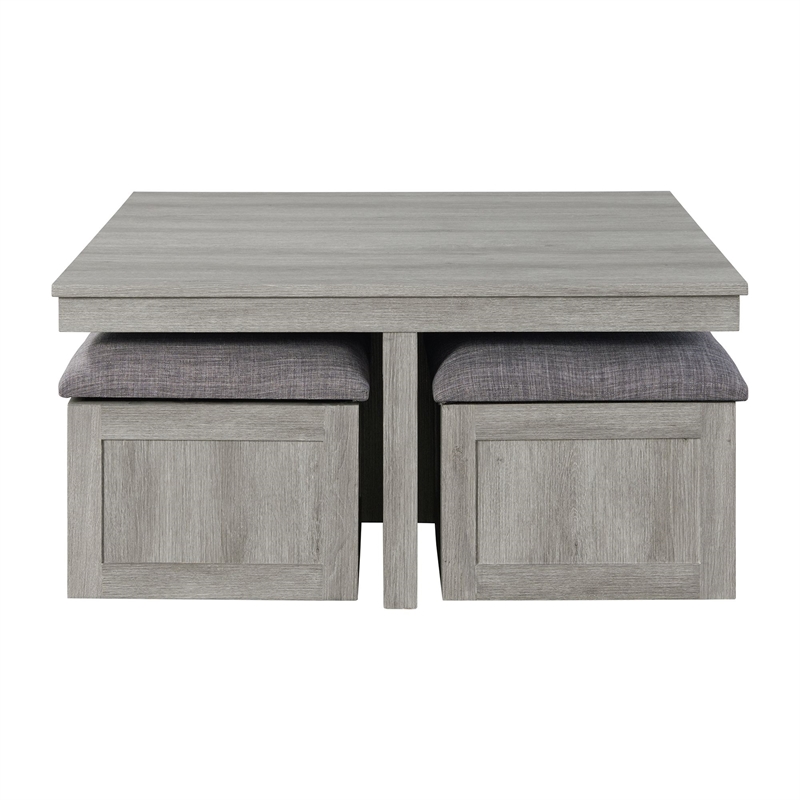 Pemberly Row 2PC Occasional Set of Coffee Table and End Table in Gray