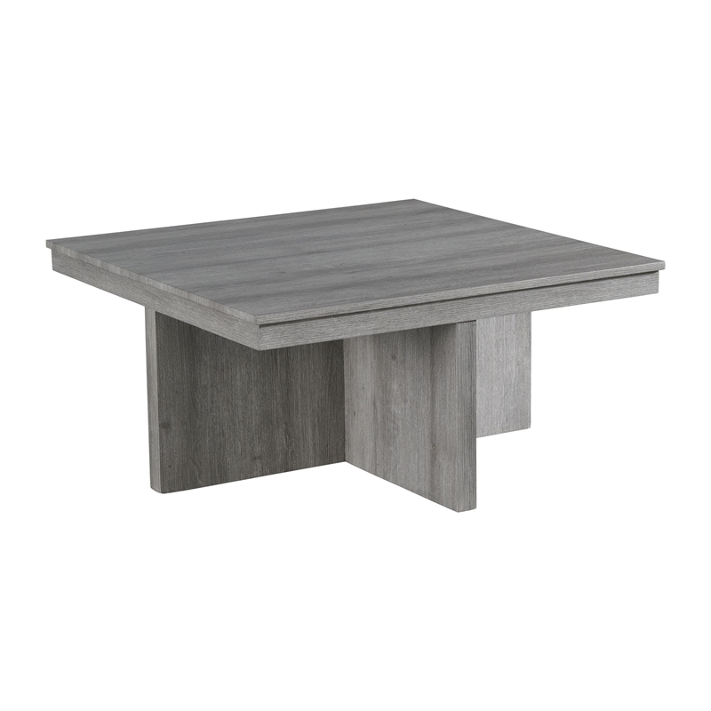 Pemberly Row 2PC Occasional Set of Coffee Table and End Table in Gray