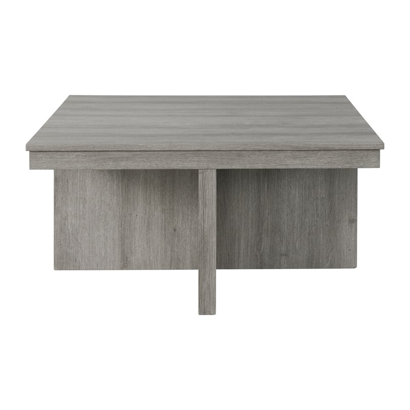 Pemberly Row 2PC Occasional Set of Coffee Table and End Table in Gray