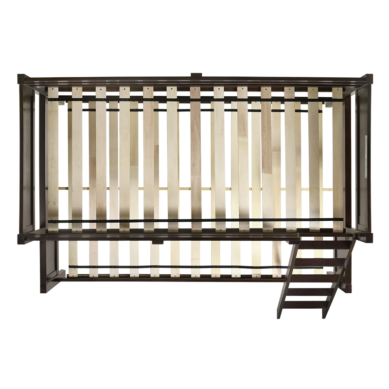 Pemberly Row Transitional Twin Over Full Bunk Bed in Espresso