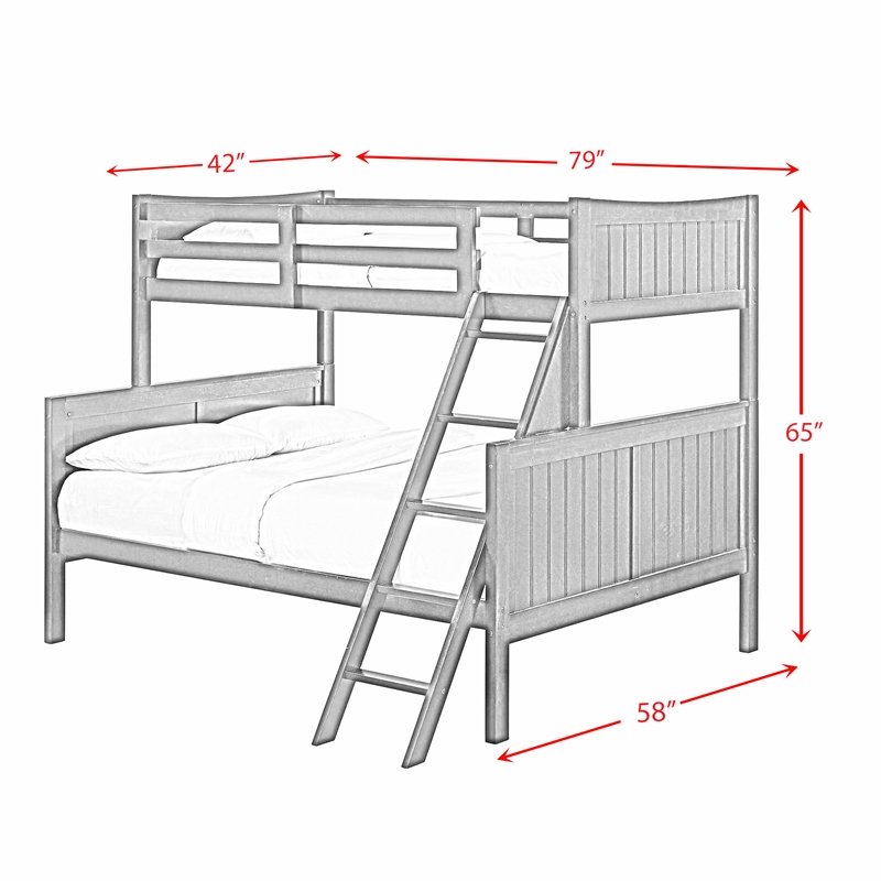 Pemberly Row Transitional Twin Over Full Bunk Bed in Espresso