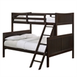 Pemberly Row Transitional Twin Over Full Bunk Bed in Espresso