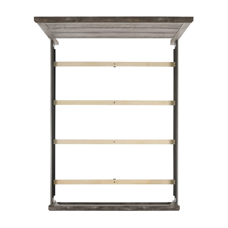 Pemberly Row Transitional Wood Twin Panel Bed in Gray Finish