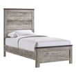 Pemberly Row Transitional Wood Twin Panel Bed in Gray Finish