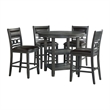 Pemberly Row Transitional Counter Height 5PC Dining Set in Gray