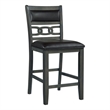 Pemberly Row Transitional Counter Height Faux Leather Side Chair Set