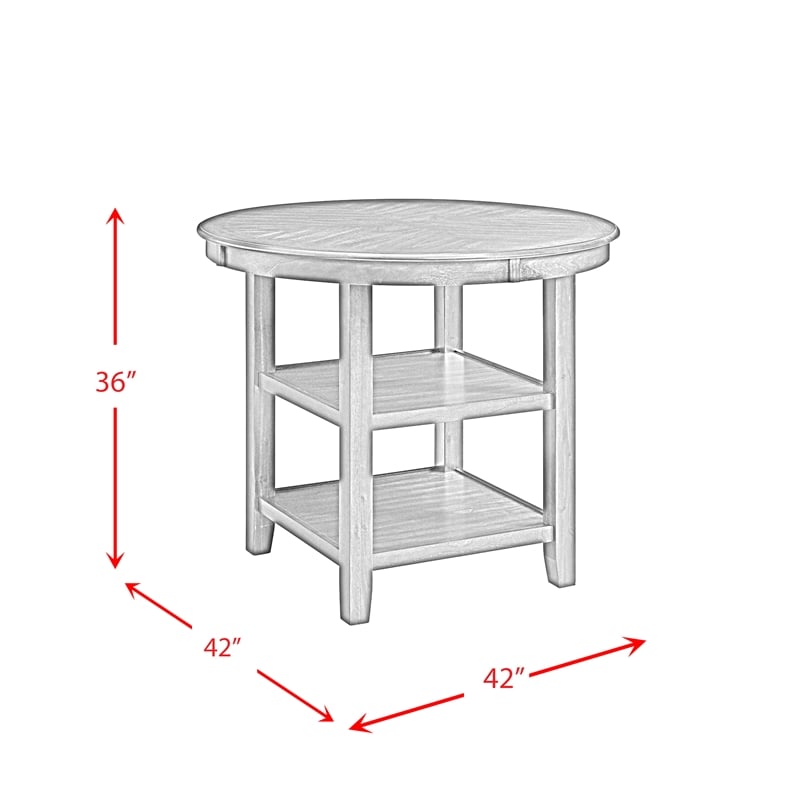 Pemberly Row Transitional Counter Height Dining Table in Gray