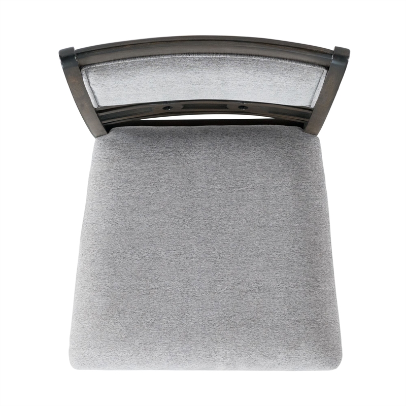 Pemberly Row Transitional Standard Height Side Chair Set in Gray