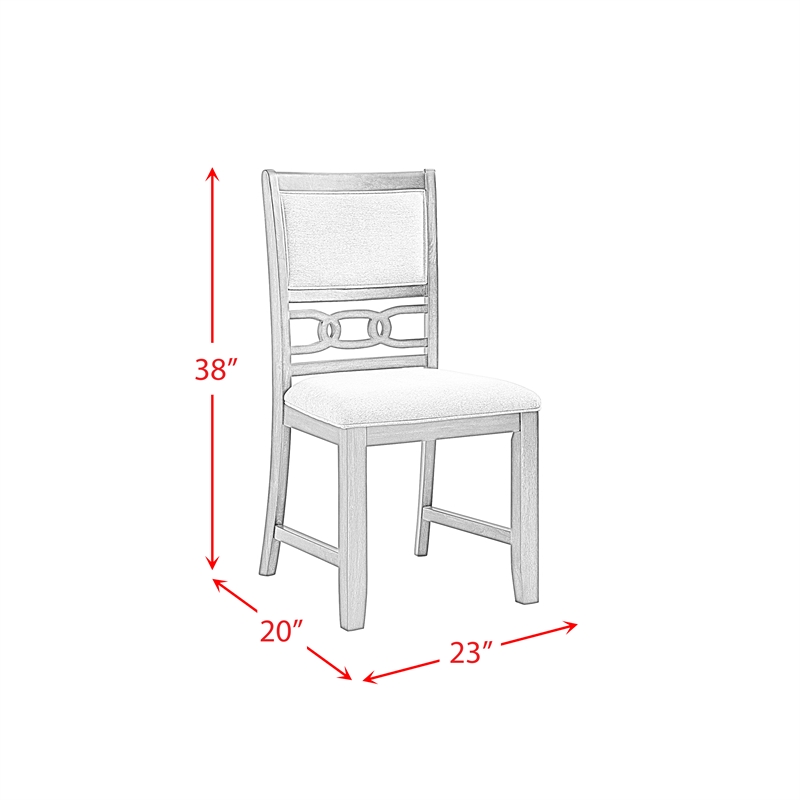 Pemberly Row Transitional Standard Height Side Chair Set in Gray