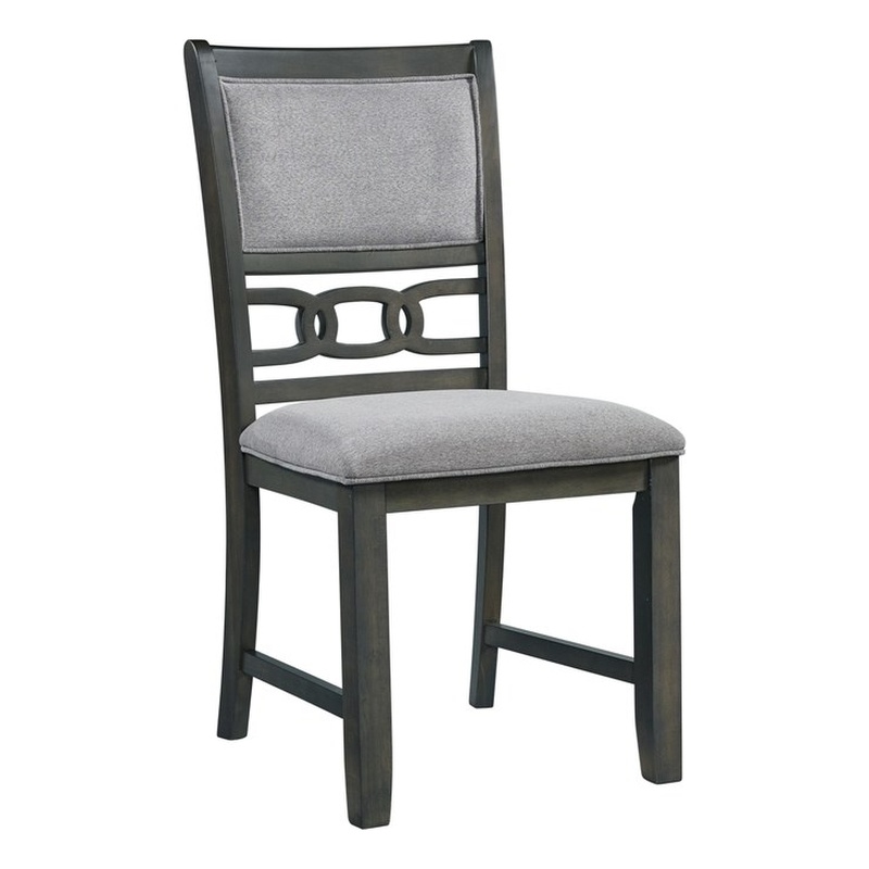 Pemberly Row Transitional Standard Height Side Chair Set in Gray