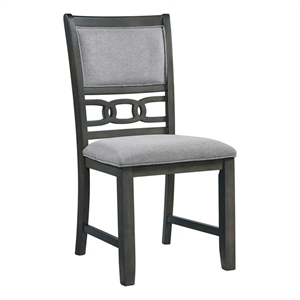 Pemberly Row Transitional Standard Height Side Chair Set in Gray