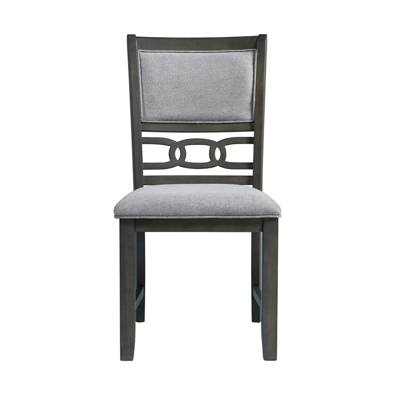 Pemberly Row Transitional Standard Height Side Chair Set in Gray