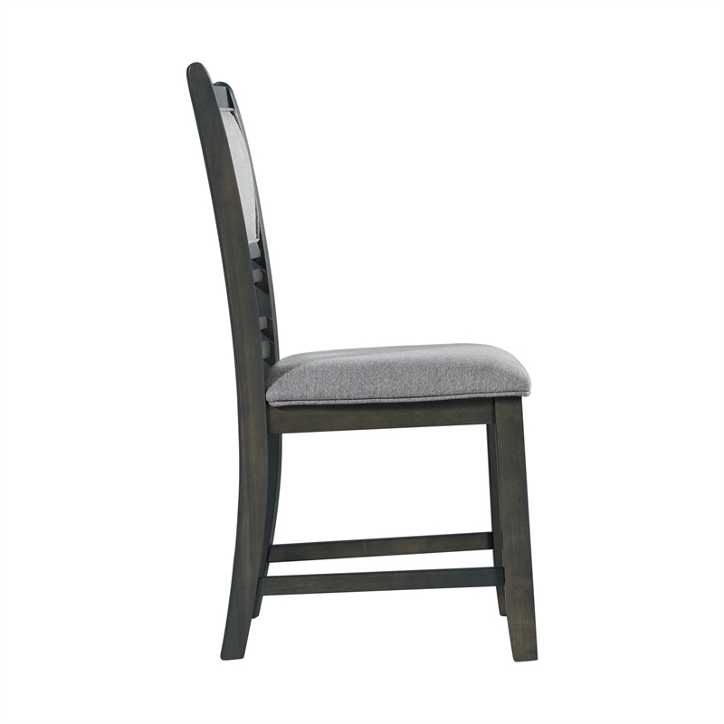 Pemberly Row Transitional Standard Height Side Chair Set in Gray