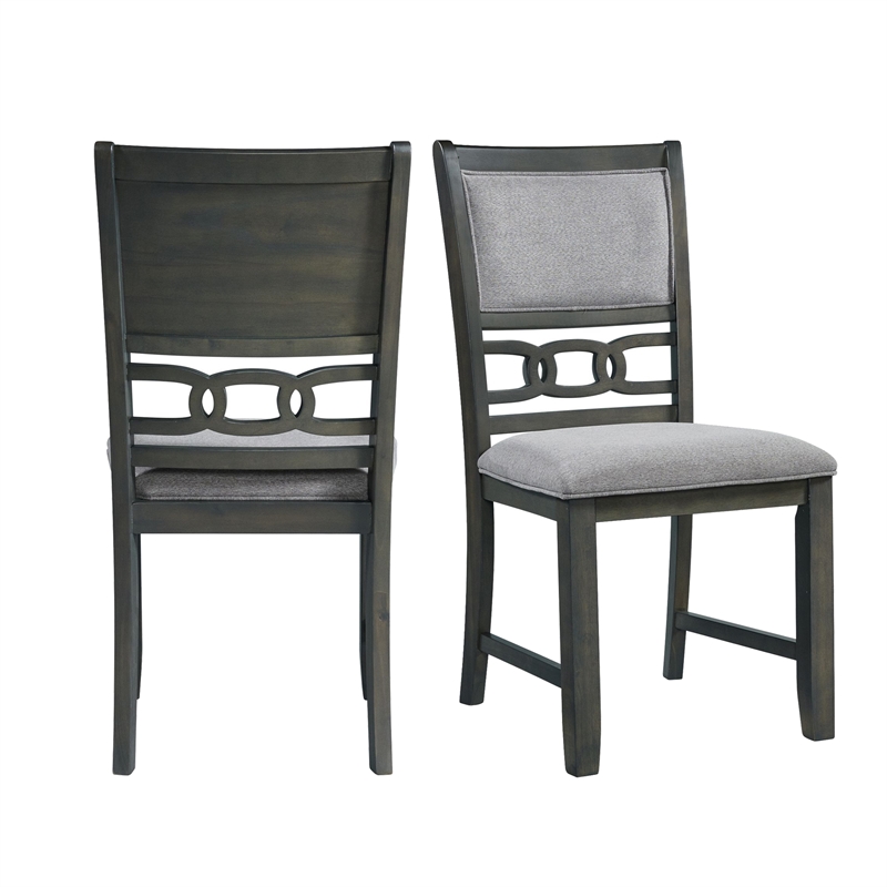 Pemberly Row Transitional Standard Height Side Chair Set in Gray