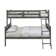 Pemberly Row Transitional Wood Twin Over Full Bunk Bed in Gray