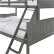 Pemberly Row Transitional Wood Twin Over Full Bunk Bed in Gray