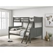 Pemberly Row Transitional Wood Twin Over Full Bunk Bed in Gray