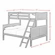 Pemberly Row Transitional Wood Twin Over Full Bunk Bed in Gray