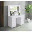 Pemberly Row Transitional 2-Piece Transitional Glass Vanity Set in White