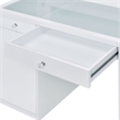 Pemberly Row Transitional 2-Piece Transitional Glass Vanity Set in White