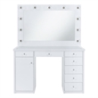 Pemberly Row Transitional 2-Piece Transitional Glass Vanity Set in White