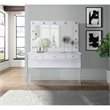 Pemberly Row Transitional Glass Top 2Pc Vanity Set with 4mm Mirror in White