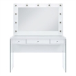 Pemberly Row Transitional Glass Top 2Pc Vanity Set with 4mm Mirror in White
