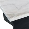 Pemberly Row Contemporary Square End Table with White Marble Top