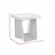 Pemberly Row Contemporary Square End Table with White Marble Top