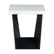 Pemberly Row Contemporary Square End Table with White Marble Top
