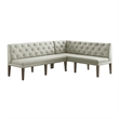 Pemberly Row Polyester Upholstered Dining Sectional in Gray