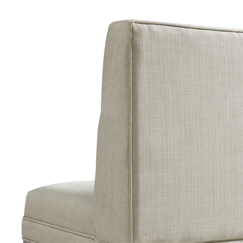 Pemberly Row Polyester Upholstered Dining Sectional in Gray