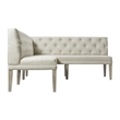 Pemberly Row Polyester Upholstered Dining Sectional in Gray