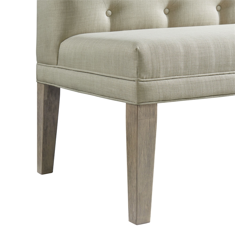 Pemberly Row Polyester Upholstered Dining Sectional in Gray