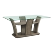Pemberly Row Transitional Glass Rectangular Counter Table in Gray