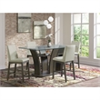 Pemberly Row Transitional Glass Rectangular Counter Table in Gray