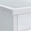 Pemberly Row Modern Glass Top 2PC Vanity Set with 4mm Mirror in White