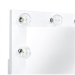 Pemberly Row Modern Glass Top 2PC Vanity Set with 4mm Mirror in White