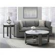 Pemberly Row Contemporary Coffee Table in Gray with White Natural Marble Top