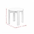 Pemberly Row Contemporary Round End Table in Gray with White Natural Marble Top