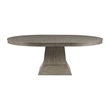 Pemberly Row Transitional Round to Oval Silhouette Dining Table in Gray
