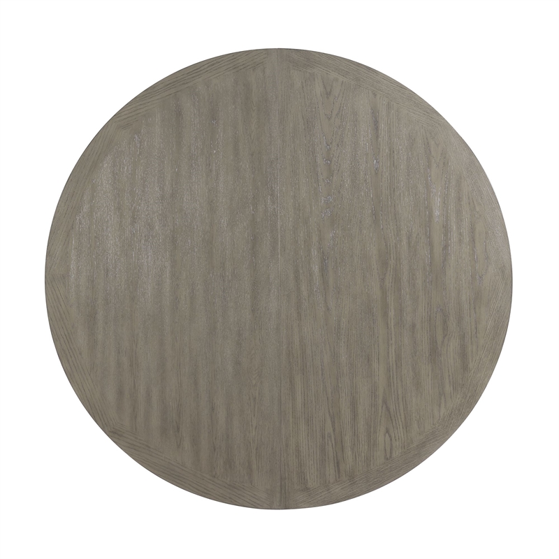 Pemberly Row Transitional Round to Oval Silhouette Dining Table in Gray