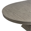 Pemberly Row Transitional Round to Oval Silhouette Dining Table in Gray