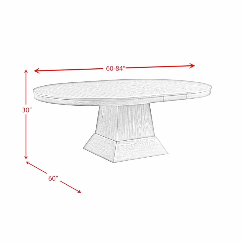 Pemberly Row Transitional Round to Oval Silhouette Dining Table in Gray