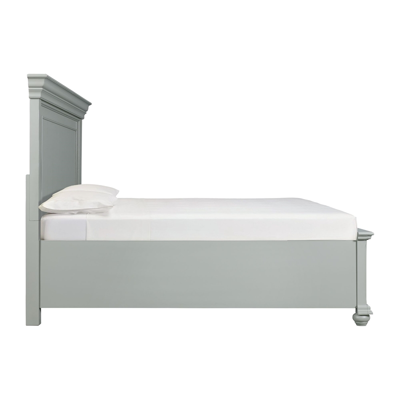 Pemberly Row Transitional Queen Platform Storage Bed in Gray