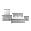 Pemberly Row Transitional King Platform Storage 4PC Bedroom Set in Gray