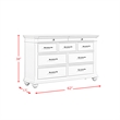 Pemberly Row Transitional 9 Spacious Drawers Dresser in Gray