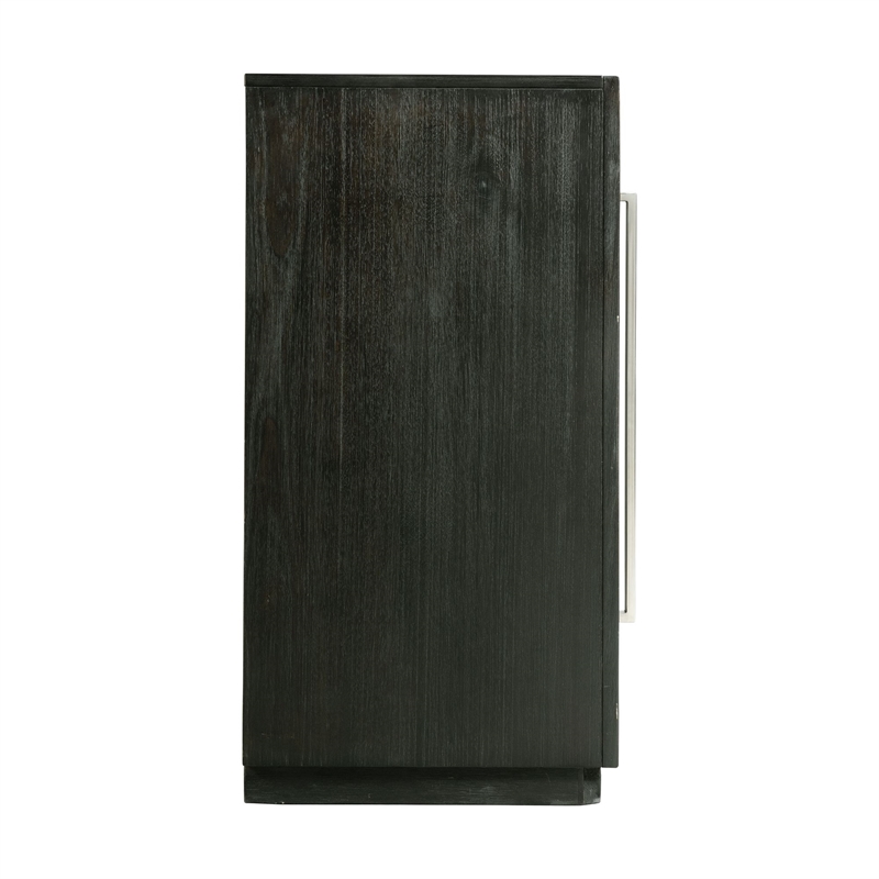 Pemberly Row Farmhouse Server with Three Cabinet Drawers in Gray