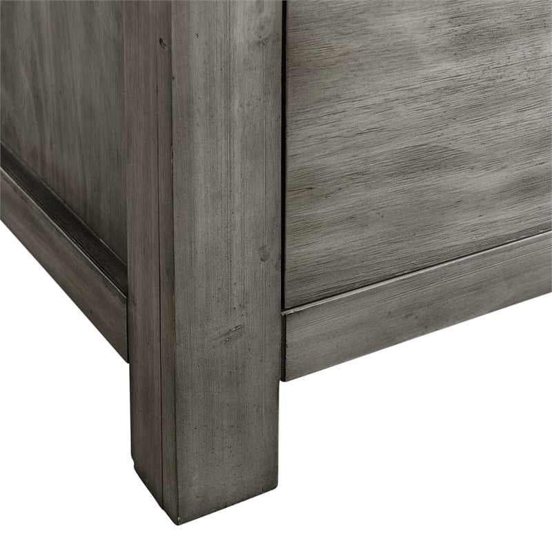 Pemberly Row Transitional 6-Drawer Dresser in Gray Finish