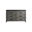 Pemberly Row Transitional 6-Drawer Dresser in Gray Finish